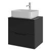 Тумба с раковиной Orange Line Li-60TubMDF+B05-500W черная матовая, 60 см