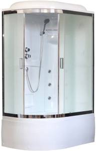 Душевая кабина Royal Bath RB8120BK2-M-CH-R с высоким поддоном, с сиденьем