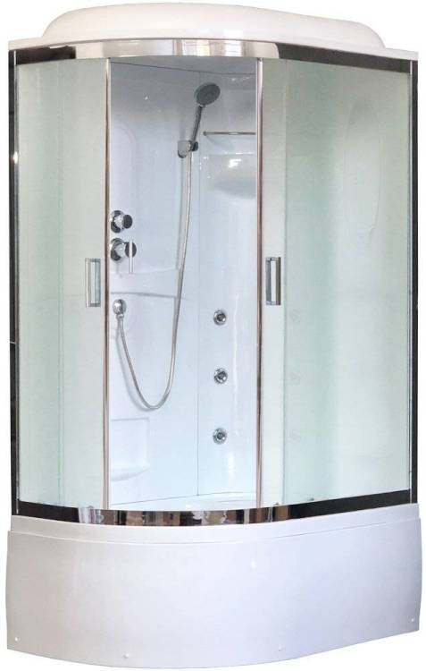 Душевая кабина Royal Bath RB8120BK2-M-CH-R с высоким поддоном, с сиденьем