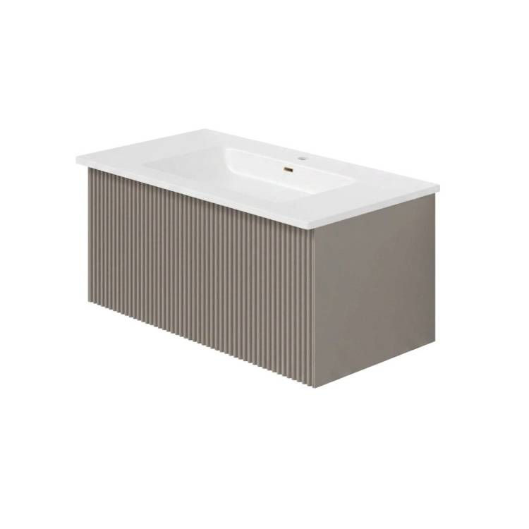 Тумба с раковиной La Fenice Terra Cappuccino NFNC-01-TER-C-80-3-80 бежевая матовая, 80 см