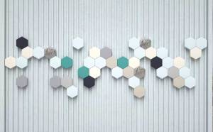 3D Фотообои Artegrafico «Декор с шестиугольниками» BL-036 песок