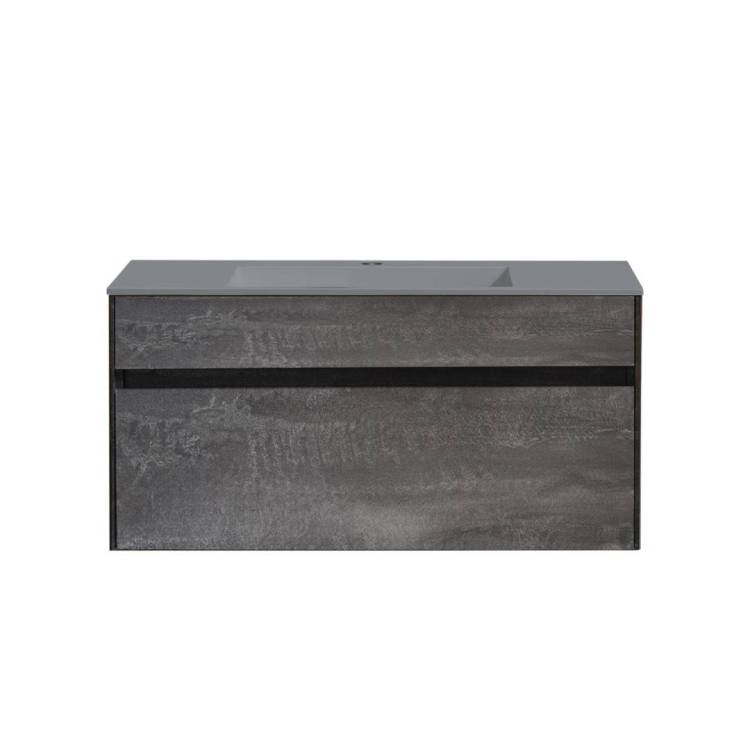 Тумба с раковиной Vincea Chiara VMC-2C100GS Серый, серая раковина