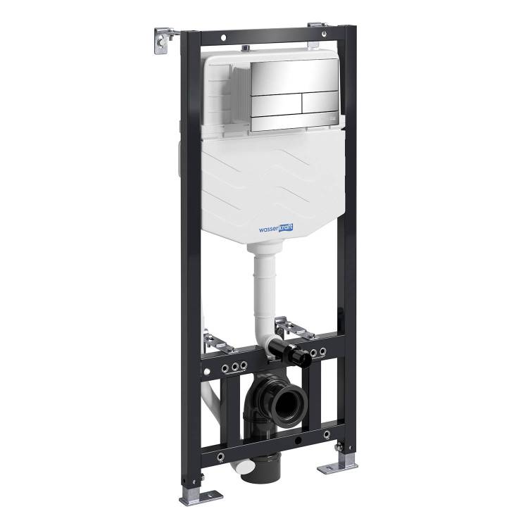 Система инсталляции для унитазов Wasserkraft New Aller 10TLT.010.ME.CH04 клавиша хром