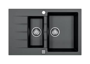 Мойка кухонная Alveus Granital Cadit 70 1131361 Carbon - G91 с сифоном, 79x50