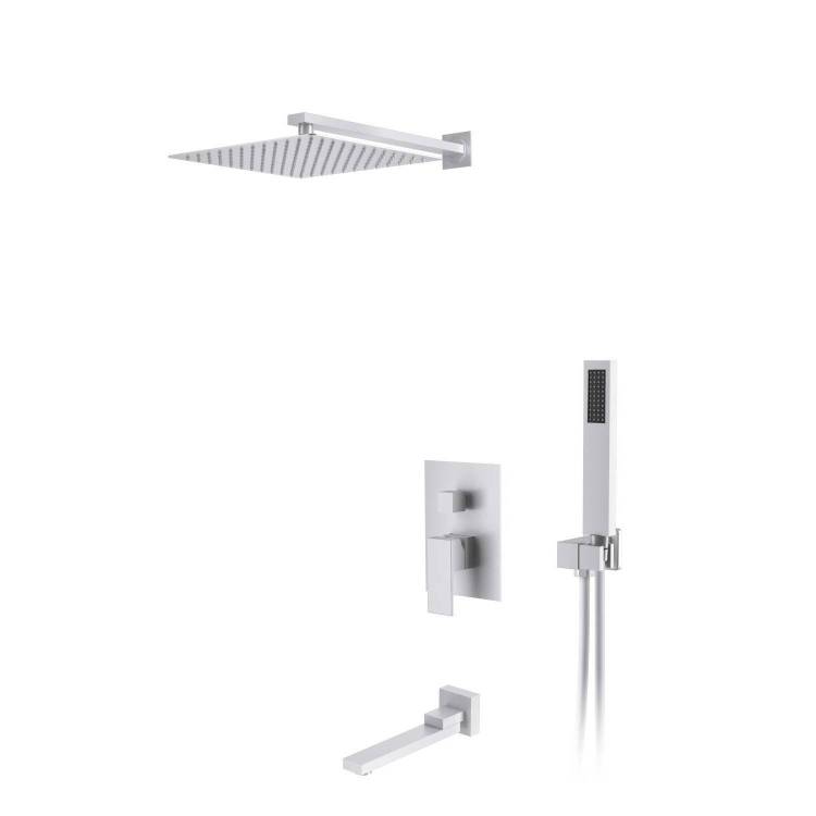 Душевая система D&K Bayern.Liszt DA1515608A04 белая матовая, встраиваемая, с изливом