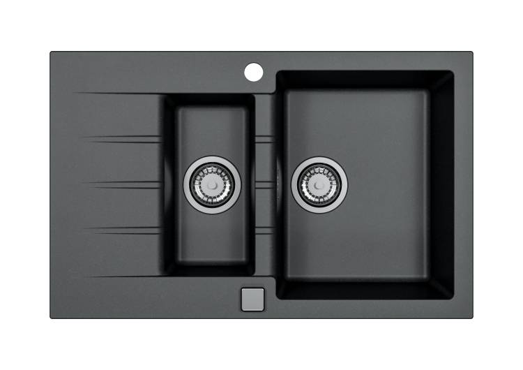 Мойка кухонная Alveus Granital Cadit 70 1131361 Carbon - G91 с сифоном, 79x50