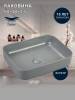 Тумба с раковиной Sintesi STL.W7024_SIN-LVB-APP-409GM подвесная, Дуб сонома, серый матовый, белый фото 10