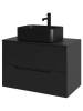 Тумба с раковиной Orange Line Li-80TubMDF+B02-460MB черная матовая, 80.5 см фото 2