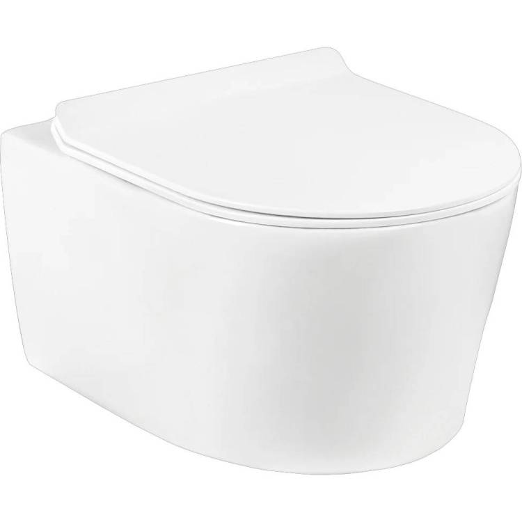 Унитаз подвесной Royce Voodoo RCT-143105WH безободковый, с крышкой-сиденьем микролифт