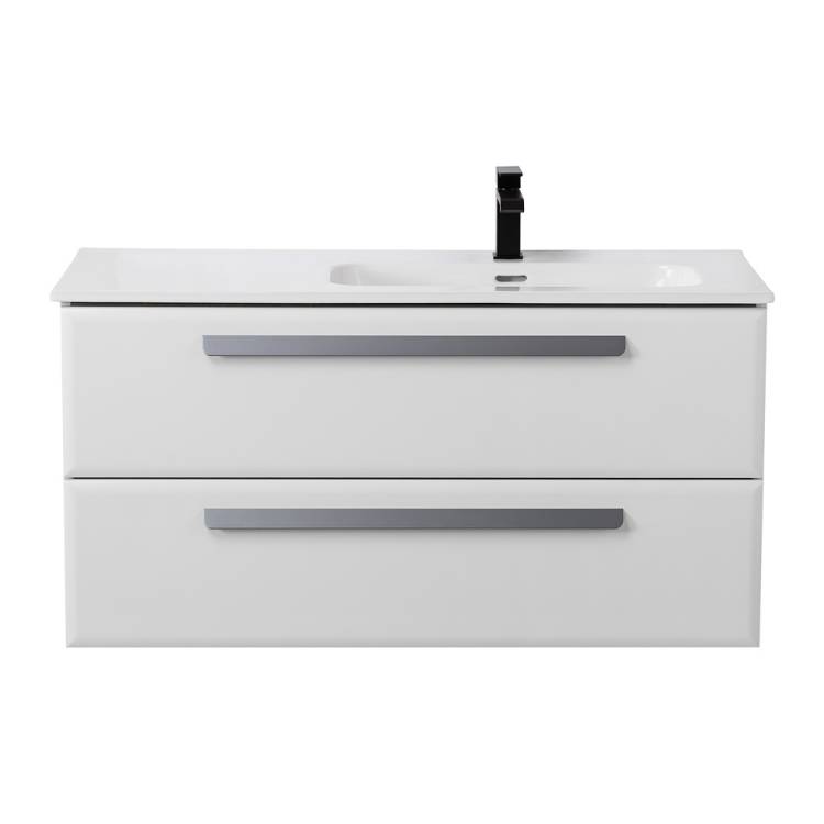 Тумба под раковину Cezares ECO-CER-N-1000-2C-SO-BL-R Bianco Lucido, 100x45.7x50