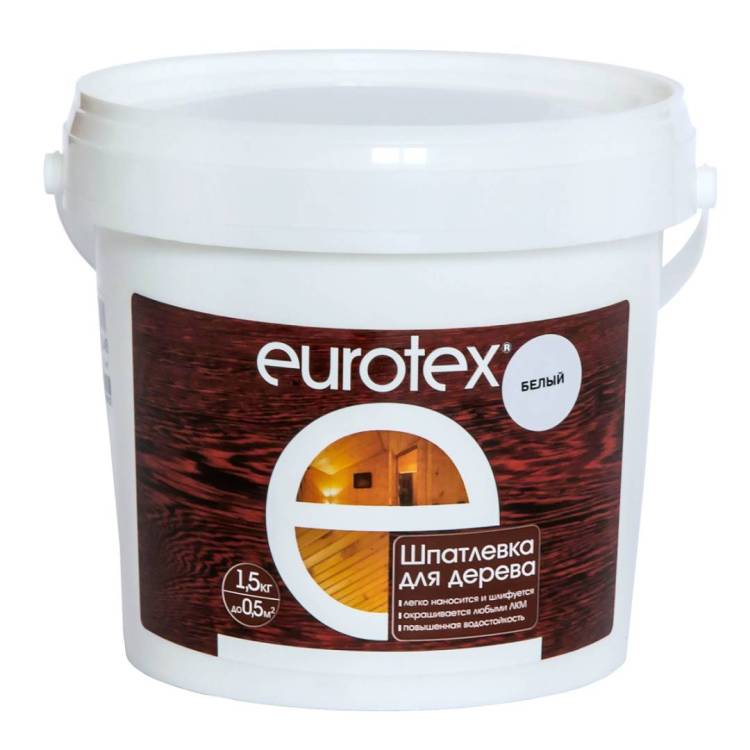 Шпатлевка для дерева для наружных и внутренних работ акрил EUROTEX дуб 1.5 кг