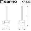 Ершик SAPHO X-ROUND для унитаза, настенный, со стеклянной матовой чашей, хром фото 2