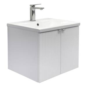 Тумба с раковиной Comforty Лима-60П 00-00019238 подвесная, белый матовый