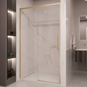 Душевая дверь в нишу Vincea Stella VDS-1ST120CLG профиль брашированное золото, стекло прозрачное, 120x200