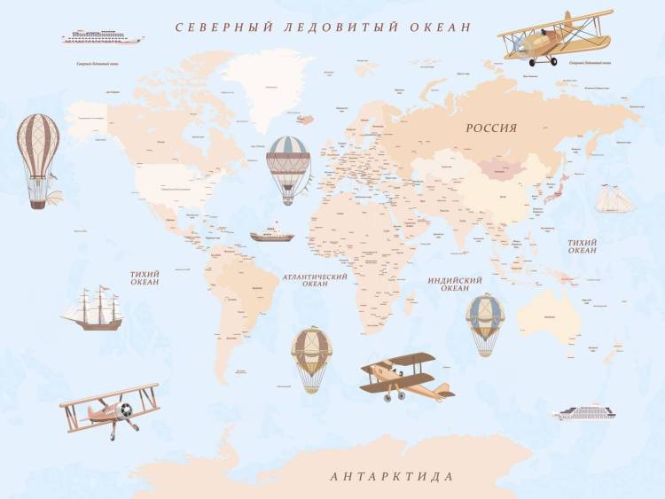 Фреска Ortograf Для самых маленьких 33718 Политическая карта 2 Флорентина Суперфасад FFSO