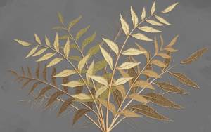 3D Фотообои Artegrafico «Золотые ветви» SG-005 акварель