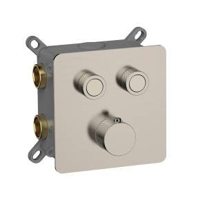 Термостатический смеситель AQUAme AQM8811BN с регулировкой напора, с внутренней частью, никель шлифованный