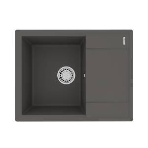 Кухонная мойка Lemark IMANDRA 640 9910023 врезная прямоугольная с крылом из кварцгранита серый шелк