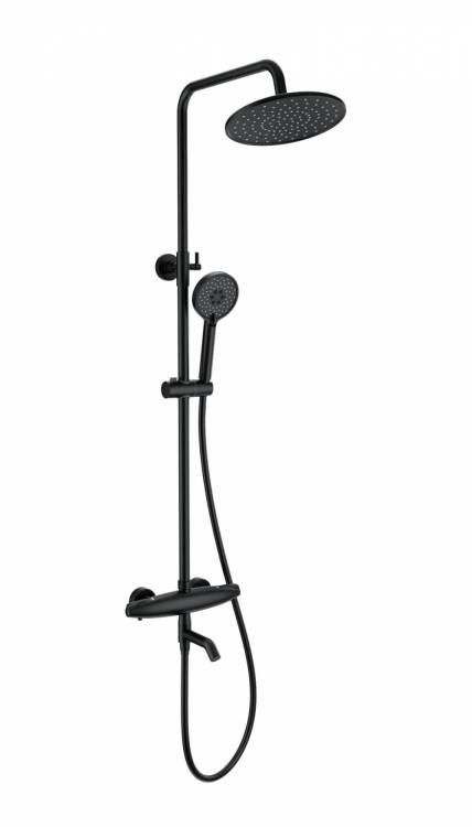 Душевая стойка Wonzon & Woghand WW-B3031-A3-MB с термостатом, черный