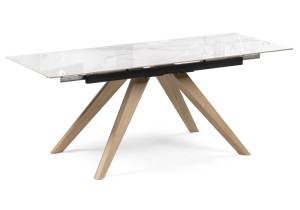 Стол Woodville Морсби 588047 statuario cara/дуб монтана 140(200)x80x80