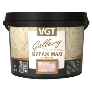 Штукатурка декоративная VGT GALLERY Мираж Maxi серебристо-белая 5 кг