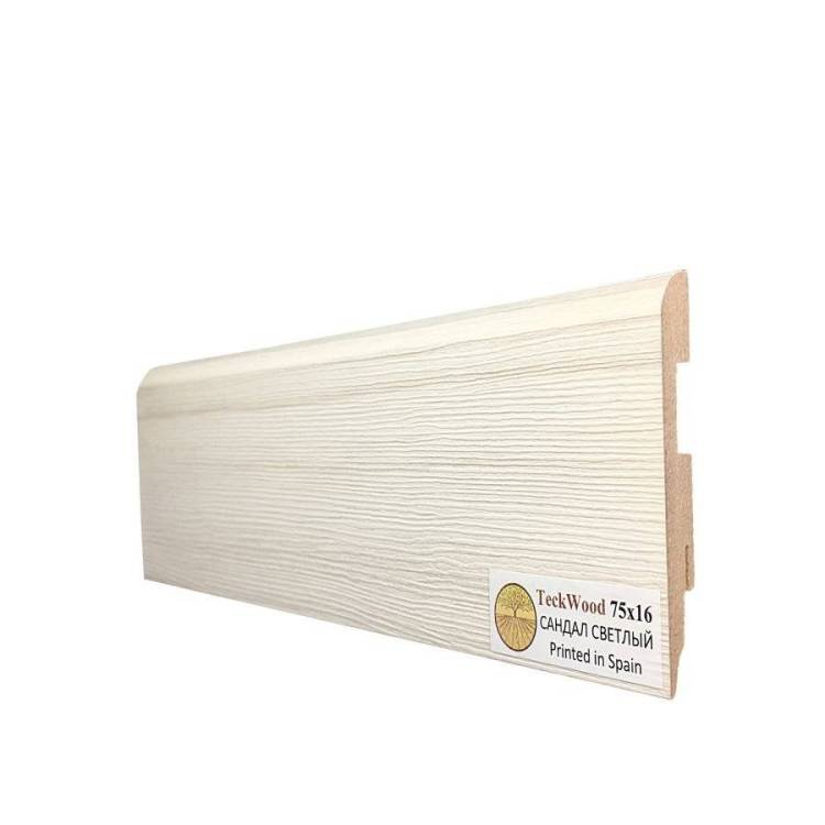 Плинтус МДФ TeckWood цветной Сандал Светлый 2150x75x16