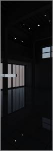 Межкомнатная дверь Profil Doors 1 AGN цвет профиля Серебро, стекло безопасное 4 мм lacobel черный лак 600x2000