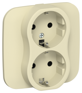 Розетка 2-местная с заземлением IEK Flite FI-R21A-16-1-K87 навахо