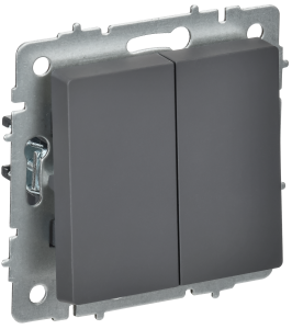 Выключатель 2-клавишный перекрестный IEK Brite BR-V23-0-10-K53 графит