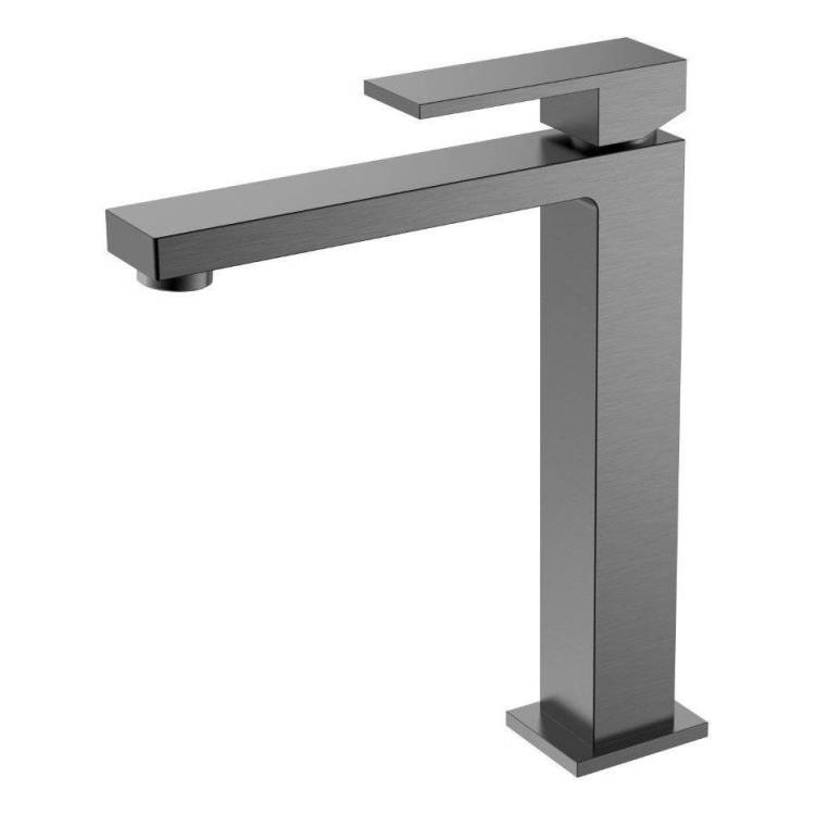 Смеситель для раковины Boheme Qubic 472-GM Gun Metal высокий