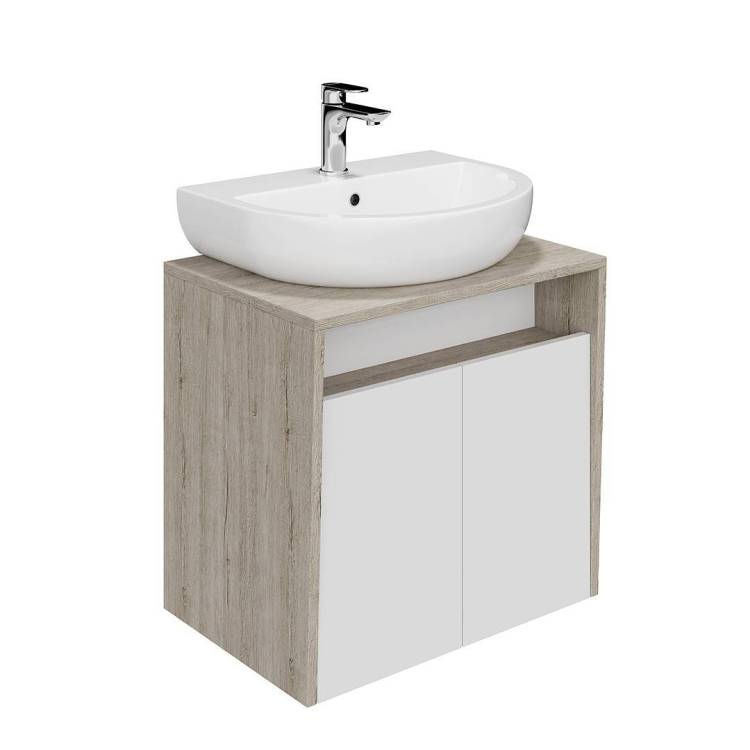 Тумба с раковиной Kerama Marazzi Pro белый, тумба PRO.60.2\WHT + рак. BG.wb.55