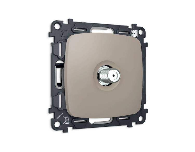 Комплект механизма TV розетки SAT Ambrella Volt MO MO373050 серо-бежевый матовый