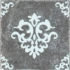 Керамогранит Плитка Антика Marble Black Motif №3 10x10