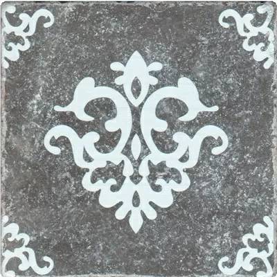 Керамогранит Плитка Антика Marble Black Motif №3 10x10