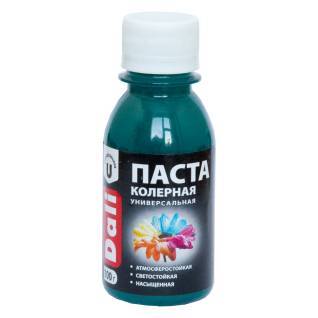 Паста колерная универсальная атмосферостойкая светостойкая насыщенная Dali бирюзовый 0.1 кг