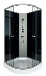 Душевая кабина Arcus Style S-01G 90x90x195, задние стекла - черные, фронтальные - серые тонированные