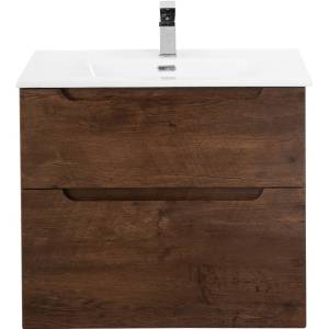 Тумба с раковиной Belbagno Etna H-60 ETNA-H60-800-2C-SO-RW-P 80x45x60 Rovere Moro подвесная с двумя выкатными ящиками, с доводчиками
