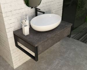 Тумба для комплекта 1MarKa Grunge Loft 90 бетон темно-серый