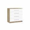 Комод НК-Мебель Бланка с 4-я ящиками Дуб Сонома/Белый глянец