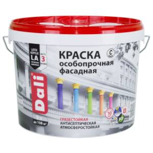 Краска особопрочная фасадная акриловая Dali глубокоматовая база С 9 л