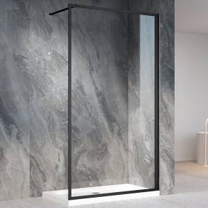 Душевая перегородка Veconi Korato KR81B-100-01-C8 профиль черный матовый, стекло прозрачное, 100x200