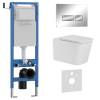 Комплект Iberica Blanca Toledo Alto IB.001M.TLA.231.213 унитаз безободковый, белый, сиденье микролифт, клавиша смыва хром глянцевый
