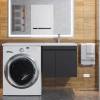Тумба под раковину Uperwood Magenta 5930205161 под стиральную машину, подвесная, с дверцами, черная, 50 см фото 5