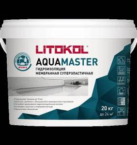 Гидроизоляция однокомпонентная эластичная Litokol Aquamaster серая 20 кг