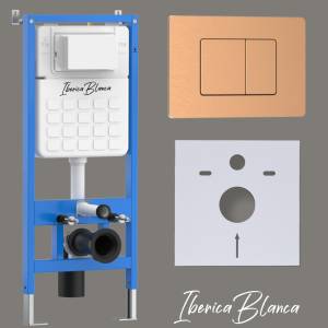 Система инсталляции для унитазов Iberica Blanca Inox-C IB001.1172 кнопка смыва розовое золото