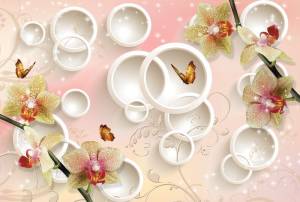 3D Фотообои Artegrafico «Дикие орхидеи» GM-096 песок