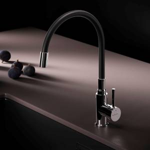 Смеситель для кухни Am.Pm X-Joy S F85B07602 хром, черный, с гибким изливом