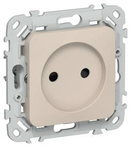 Розетка 1-местная с защитными шторками IEK Flite FI-R13-10-K88 льняной