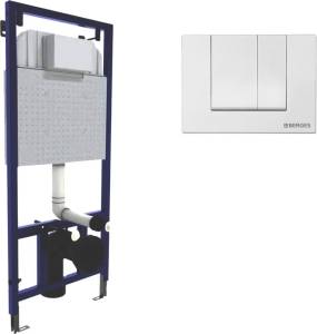 Система инсталляции для унитазов Berges Novum 040241 с кнопкой смыва, белая