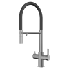 Смеситель для кухни Elghansa 56F5511-Steel с гибким изливом с выходом под фильтр
